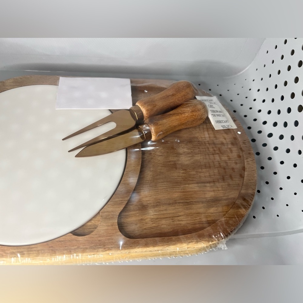 Twine Living Co Gourmet Wood & Ceramic Cheese Board Gift Set - Picture 8 of 12